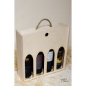 Drevená krabica na víno - 4 fľaše